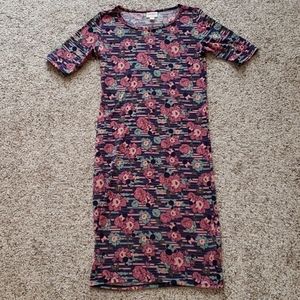 Lularoe DISNEY floral print "Julia" dress size XS